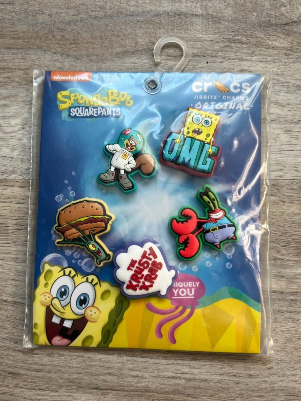 CROCS JIBBITZ SPONGEBOB SQUAREPANTS 5 PACK SHOE CHARMS NICKELODEON NWT